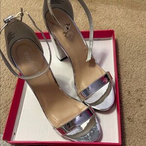 ShoeDazzle Metallic Silver Heels